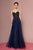 Elizabeth K - GL2694 Embroidered Bodice Glitter A-Line Gown In Blue