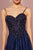 Elizabeth K - GL2694 Embroidered Bodice Glitter A-Line Gown In Blue