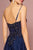Elizabeth K - GL2694 Embroidered Bodice Glitter A-Line Gown In Blue