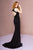 Elizabeth K - GL2695 Embellished Halter Trumpet Dress With Train In Black