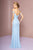 Elizabeth K - GL2697 Off Shoulder Lace Bodice A-Line Gown In Blue