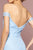 Elizabeth K - GL2697 Off Shoulder Lace Bodice A-Line Gown In Blue