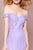 Elizabeth K - GL2697 Off Shoulder Lace Bodice A-Line Gown In Purple