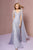 Elizabeth K - GL2699 Embellished V-neck Tulle A-line Dress In Silver