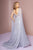 Elizabeth K - GL2699 Embellished V-neck Tulle A-line Dress In Silver