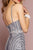 Elizabeth K - GL2700 Embellished Plunging V-neck Trumpet Dress In Silver and Gray