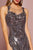 Elizabeth K - GL2702 Sequined Halter Trumpet Dress In Gray
