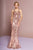 Elizabeth K - GL2702 Sequined Halter Trumpet Dress In Pink