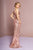 Elizabeth K - GL2702 Sequined Halter Trumpet Dress In Pink