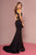 Elizabeth K - GL2706 Jersey Cross Halter Mermaid Dress With Cutouts In Black