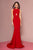 Elizabeth K - GL2706 Jersey Cross Halter Mermaid Dress With Cutouts In Red