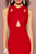 Elizabeth K - GL2706 Jersey Cross Halter Mermaid Dress With Cutouts In Red