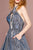 Elizabeth K - GL2707 Glitter Crepe Halter A-line Gown In Blue and Silver