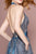 Elizabeth K - GL2707 Glitter Crepe Halter A-line Gown In Blue and Silver