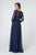 Elizabeth K - GL2825 Embellished V-neck Chiffon A-line Dress In Blue