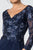 Elizabeth K - GL2825 Embellished V-neck Chiffon A-line Dress In Blue
