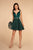 Elizabeth K - GS1601 Jeweled Deep V-neck A-line Dress In Green