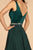 Elizabeth K - GS1601 Jeweled Deep V-neck A-line Dress In Green