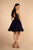 Elizabeth K - GS1610 Embroidered Pleated A-Line Cocktail Dress In Blue