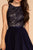 Elizabeth K - GS1610 Embroidered Pleated A-Line Cocktail Dress In Blue
