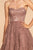 Elizabeth K - GS1611 Strapless Jeweled Lace A-Line Dress In Pink