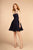 Elizabeth K - GS1611 Strapless Jeweled Lace A-Line Dress In Blue