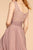 Elizabeth K - GS1612 Embroidered Pleated Waist Cocktail Dress In Purple