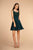 Elizabeth K - GS1612 Embroidered Pleated Waist Cocktail Dress In Green