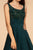 Elizabeth K - GS1612 Embroidered Pleated Waist Cocktail Dress In Green