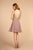 Elizabeth K - GS1615 Gilt-Embroidered High Halter Chiffon Dress In Pink