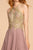 Elizabeth K - GS1615 Gilt-Embroidered High Halter Chiffon Dress In Pink