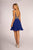Elizabeth K - GS1615 Gilt-Embroidered High Halter Chiffon Dress In Blue