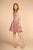 Elizabeth K - GS1619 Sleeveless Embroidered Vneck Chiffon A-line Dress in Pink