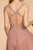 Elizabeth K - GS1619 Sleeveless Embroidered Vneck Chiffon A-line Dress in Pink