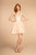 Elizabeth K - GS1621 Illusion Halter Jewel Ornate A-Line Dress In Nude