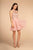 Elizabeth K - GS1621 Illusion Halter Jewel Ornate A-Line Dress In Pink