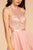 Elizabeth K - GS1621 Illusion Halter Jewel Ornate A-Line Dress In Pink
