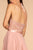 Elizabeth K - GS1621 Illusion Halter Jewel Ornate A-Line Dress In Pink