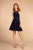 Elizabeth K - GS1621 Illusion Halter Jewel Ornate A-Line Dress In Blue