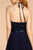 Elizabeth K - GS1621 Illusion Halter Jewel Ornate A-Line Dress In Blue