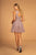 Elizabeth K - GS1623 Jeweled Lace Chiffon A-line Dress In Pink