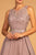 Elizabeth K - GS1623 Jeweled Lace Chiffon A-line Dress In Pink