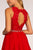 Elizabeth K - GS1623 Jeweled Lace Chiffon A-line Dress In Red