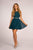 Elizabeth K - GS1623 Jeweled Lace Chiffon A-line Dress In Green