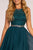 Elizabeth K - GS1623 Jeweled Lace Chiffon A-line Dress In Green