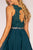 Elizabeth K - GS1623 Jeweled Lace Chiffon A-line Dress In Green