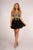 Elizabeth K - GS1625 Embroidered Lace Appliqued Short Dress In Black