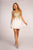 Elizabeth K - GS1625 Embroidered Lace Appliqued Short Dress In White
