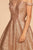 Elizabeth K - GS1626 Off-Shoulder Glitter A-Line Cocktail Dress In Pink and Gold