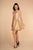 Elizabeth K - GS1630 Sequined Halter V-neck A-line Dress in Gold